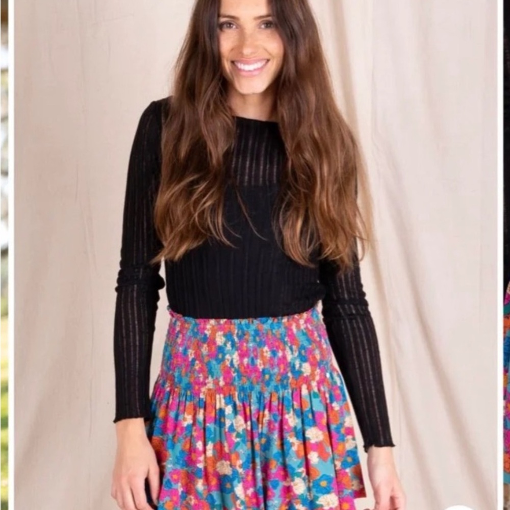 Natural Life Floral Multicolor Skirt
